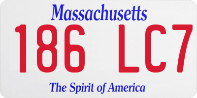 MA license plate 186LC7