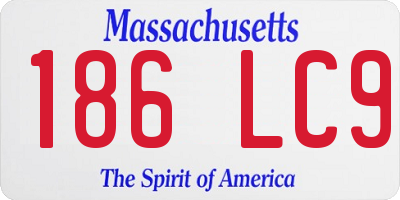 MA license plate 186LC9