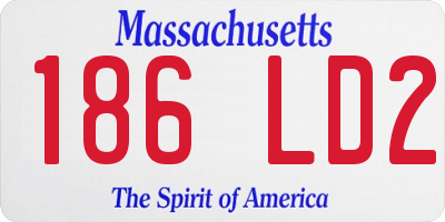 MA license plate 186LD2