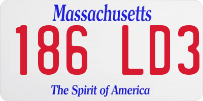MA license plate 186LD3