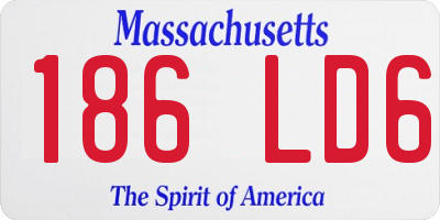 MA license plate 186LD6