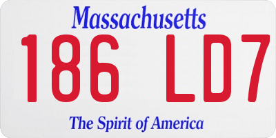 MA license plate 186LD7