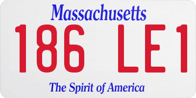 MA license plate 186LE1