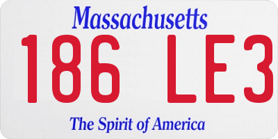 MA license plate 186LE3