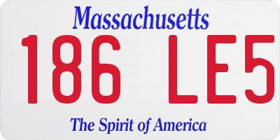 MA license plate 186LE5