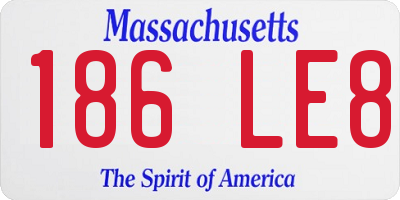 MA license plate 186LE8
