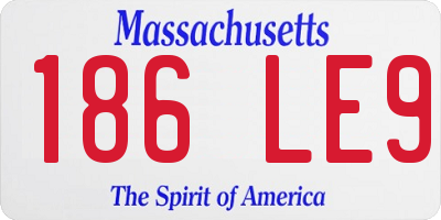 MA license plate 186LE9