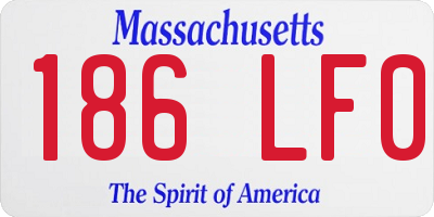 MA license plate 186LF0