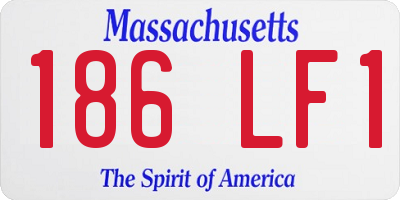 MA license plate 186LF1