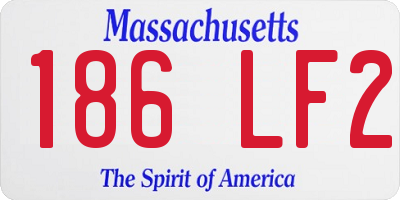 MA license plate 186LF2