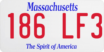 MA license plate 186LF3