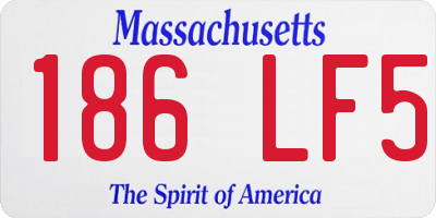 MA license plate 186LF5