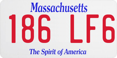MA license plate 186LF6