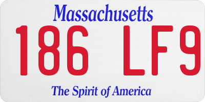MA license plate 186LF9