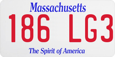 MA license plate 186LG3