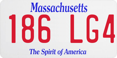 MA license plate 186LG4
