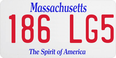 MA license plate 186LG5