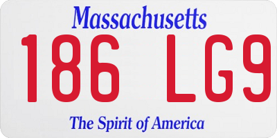 MA license plate 186LG9