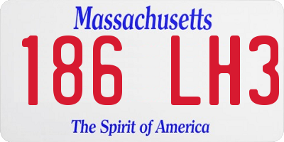 MA license plate 186LH3