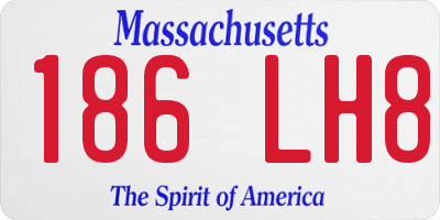 MA license plate 186LH8