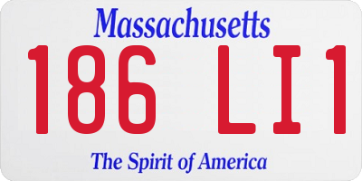 MA license plate 186LI1
