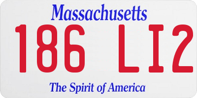 MA license plate 186LI2