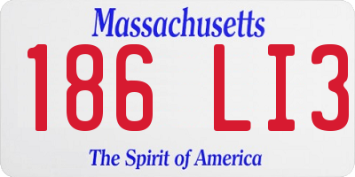 MA license plate 186LI3