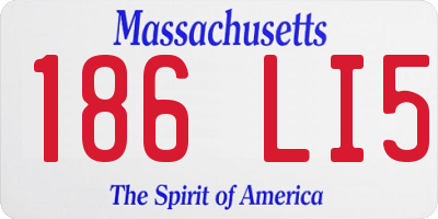 MA license plate 186LI5
