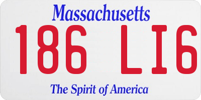MA license plate 186LI6