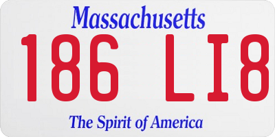 MA license plate 186LI8