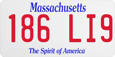 MA license plate 186LI9