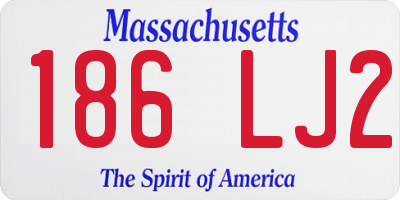 MA license plate 186LJ2