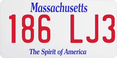 MA license plate 186LJ3