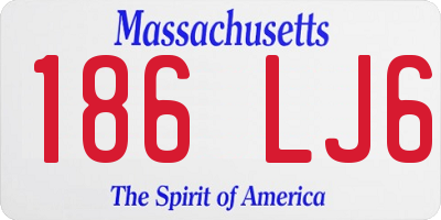 MA license plate 186LJ6
