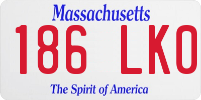 MA license plate 186LK0