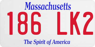 MA license plate 186LK2