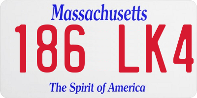 MA license plate 186LK4