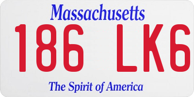 MA license plate 186LK6