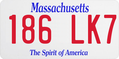 MA license plate 186LK7