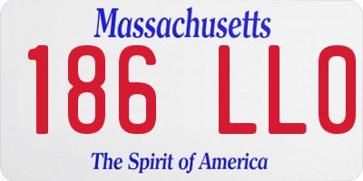 MA license plate 186LL0