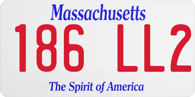MA license plate 186LL2