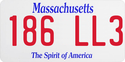 MA license plate 186LL3