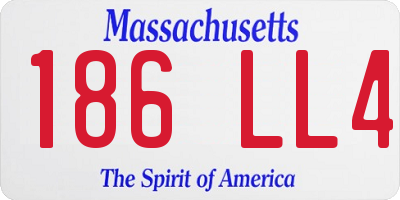 MA license plate 186LL4