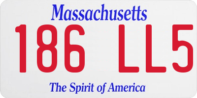 MA license plate 186LL5