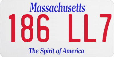 MA license plate 186LL7