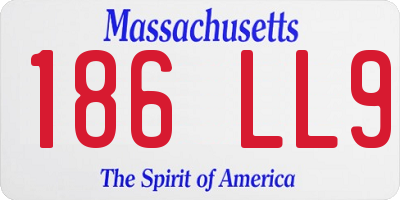 MA license plate 186LL9