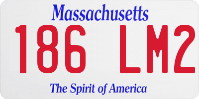 MA license plate 186LM2
