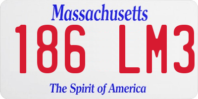 MA license plate 186LM3