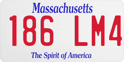 MA license plate 186LM4