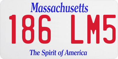 MA license plate 186LM5